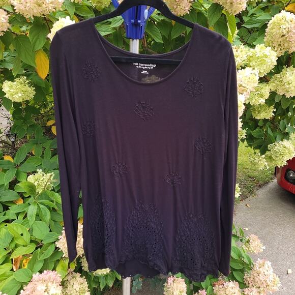 Soft Surroundings Black Embroidered Tunic size Large - Picture 1 of 10
